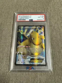 2014 POKEMON XY FURIOUS FISTS #108 FULL ART/DRAGONITE EX PSA 8 - Image 1