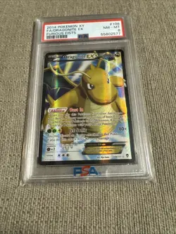 2014 POKEMON XY FURIOUS FISTS #108 FULL ART/DRAGONITE EX PSA 8 - Image 3