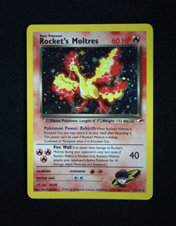 Pokemon Rocket's Moltres 12/132 Holo Gym Heroes (Heavily Played) - Image 1