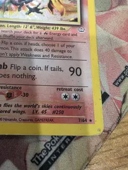 Pokemon TCG: Ho-Oh 7/64 Neo Revelation Holo Rare - Heavily Played / Violated - Image 4