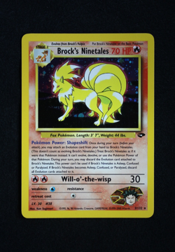 Pokemon Brock's Ninetales 3/132 Holo Gym Challenge (Moderately Played) - Image 1