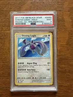 2017 POKEMON SM BLACK STAR PROMO #SM82 SHINING LUGIA-HOLO PSA 9 - Image 1