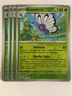 Pokemon TCG 151 4x Playset Reverse Holographic Butterfree 012/165 Near Mint - Image 1