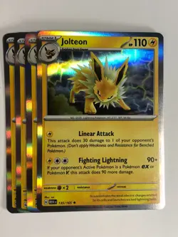 Pokemon TCG 151 4x Playset Holographic Jolteon 135/165 Near Mint - Image 1