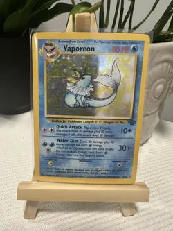Vaporeon 12/64 Jungle Unlimited Holo Rare Pokemon TCG 1999 LP - Image 1