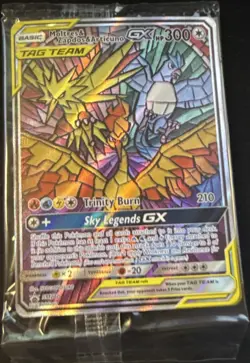 Pokemon Moltres & Zapdos & Articuno GX TAG TEAM SM210 Promo Holo - sealed! - Image 1