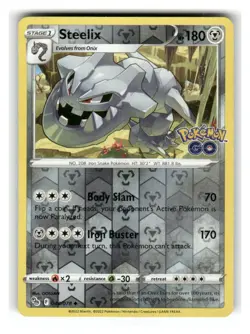 Steelix 044/078 Uncommon Pokemon GO Pokemon Reverse Holo Lightly Played - Image 1