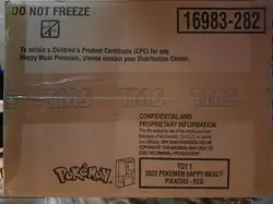 2022 Mcdonalds Happy Meal Factory Sealed Pokemon Case (150 Packs) Toy #1 Pikachu - Image 1