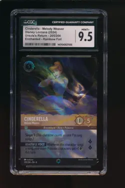 CGC 9.5 Lorcana Ursula's Return Cinderella Enchanted Melody Weaver 205/204 - Image 1
