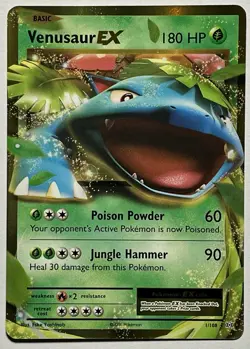 Venusaur EX 1/108 (NM) Holo Rare XY Series: Evolutions 2016 Pokemon Card TCG - Image 1