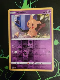 Pokemon 2022 TCG Lost Origin Mimikyu Reverse Holo Card 080/196 - REDUCED - Image 1