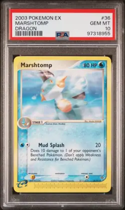 PSA 10 - 2003 EX Dragon Marshtomp 36/97 Pokemon Card - Image 1