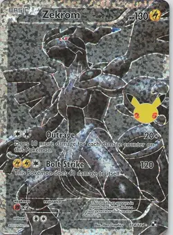 Zekrom Celebrations 25th Anniversary Holo Foil 114/114 Pokemon Card - Image 1