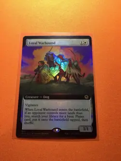 MTG Magic The Gathering Loyal Warhound LP Foil AFR Rare Ex Art Dog DnD - Image 1