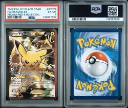 2016 Pokemon XY Black Star Promo Pikachu EX XY124 Red & Blue Full Art PSA 6 🔥 - Image 1