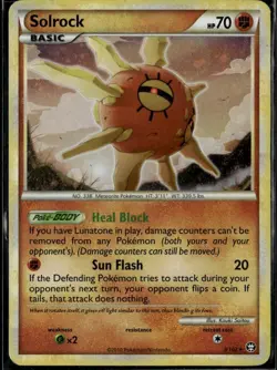 Solrock Holo Rare Triumphant 9/102 Fighting Holo Pokemon Card - Image 1