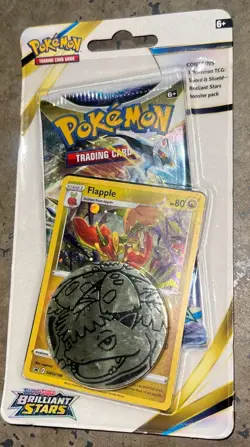 Pokemon TCG Sword & Shield Brilliant Stars Checklane Blister Pack Flapple - Image 1