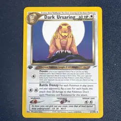 Dark Ursaring 21/105 Rare Neo Destiny 1st Edition Pokemon NM - Image 1