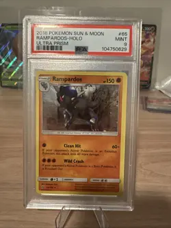 Pokemon Rampardos 65/156 Ultra Prizm Rare PSA 9 - Image 1