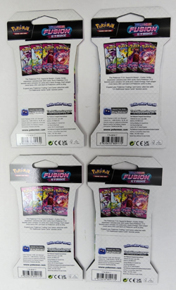 Pokemon Fusion Strike Sleeved Sealed Booster Art Set 4 Packs - Factory Sealed - Image 2