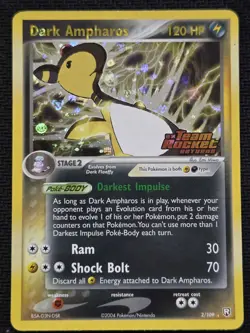Dark Ampharos (reverse Holo) 2/109 EX Team Rocket Returns Stamped 2004 Pokemon - Image 1
