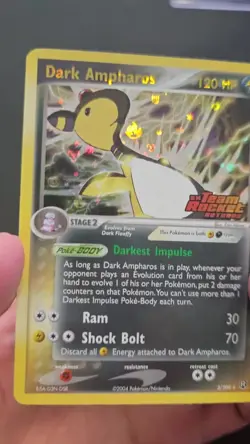 Dark Ampharos (reverse Holo) 2/109 EX Team Rocket Returns Stamped 2004 Pokemon - Image 2