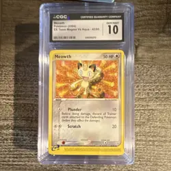 CGC 10 Meowth 42/95 EX Team Magma vs Aqua 2004 English Common Regular Pokemon - Image 1