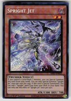 Spright Jet (Secret Rare) Secret Rare Rarity Collection 5 RA05-EN022 NM Yu-Gi-Oh - Image 1