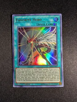 Yugioh - Favorite Hero LED6-EN015 1st Edition Ultra Rare NM - Image 1