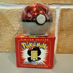 23K Gold Plated CHARIZARD Trading Card 1999 Burger King Pokemon Ball SEALED Red - Image 1