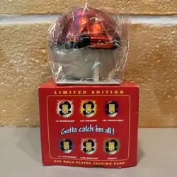 23K Gold Plated CHARIZARD Trading Card 1999 Burger King Pokemon Ball SEALED Red - Image 2