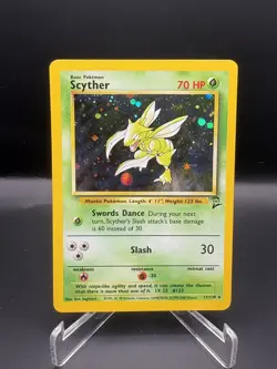 #3 Scyther 17/130 Base Set 2 2000 Holo Rare WOTC Pokemon Card TCG LP+ - Image 1