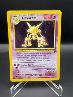 Alakazam 1/130 Holo Rare Base Set 2 Vintage Pokemon Card NM/LP - Image 1
