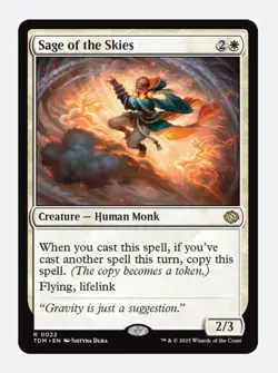 Sage of the Skies | MTG Tarkir Dragonstorm | White Monk Storm Copy | Rare | NM - Image 1