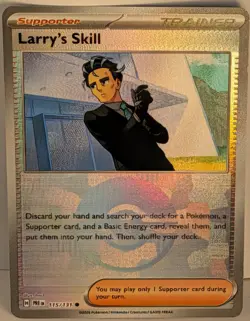 Pokemon TCG Larry's Skill 115/131 Prismatic Evolutions Poke Ball Reverse Holo NM - Image 1