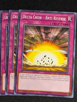 Yugioh 3x Delta Crow - Anti Reverse LED3-EN033 1st Edition Common NM - Image 1
