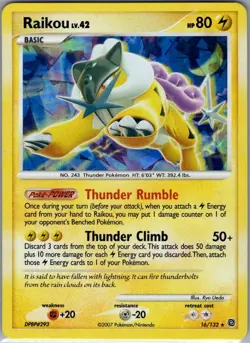 Raikou - 16/132 (Cracked Ice Holo) 016/132 - Pokemon Card - LP - Image 1