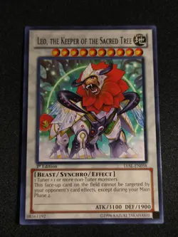 Yugioh Leo, The Keeper of The Sacred Tree LVAL-EN058 1st Edition Rare NM - Image 1