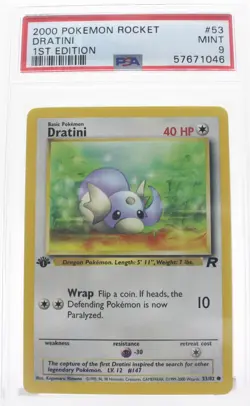 PSA 9 MINT 2000 Pokemon Team Rocket #53 Dratini 1st Edition !!! - Image 1