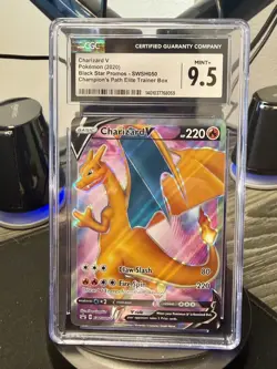 CGC Blue Label Gem Mint 9.5 Charizard V Pokemon SWSH050 Black Star Promo - Image 1