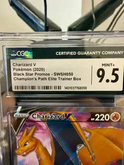 CGC Blue Label Gem Mint 9.5 Charizard V Pokemon SWSH050 Black Star Promo - Image 2