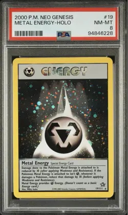 Pokemon Metal Energy 19/111 Neo Genesis Holo PSA 8 - Image 1