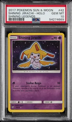 2017 POKEMON SUN & MOON SHINING LEGENDS #42 SHINING JIRACHI-HOLO PSA 10 - Image 1