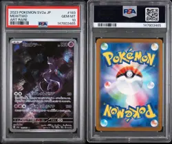 Pokemon TCG Mewtwo SV2a 151 Art Rare Holo PSA 10 Japanese #183/165 Psychic - Image 3