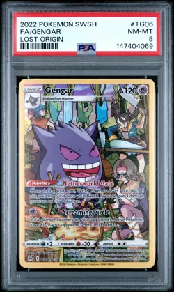 POKEMON GENGAR TG06/TG30 PSA 8 TRAINER GALLERY LOST ORIGIN HOLO MINT - Image 1