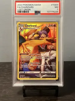 2022 Pokemon Sword Shield Lost Origin Charizard PSA 7 Full Art #TG03/TG30 - Image 1