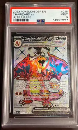 2023 Pokemon SV Obsidian Flames - OBF EN Charizard ex #215/197 Ultra Rare PSA 9 - Image 1