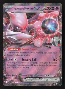 Team Rocket's Mewtwo ex - Double Rare Holo ASC 079/217 NM Pokemon TCG - Image 1