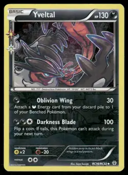 Pokemon Cards Yveltal RC16/RC32 Generations Uncommon LP - Image 1