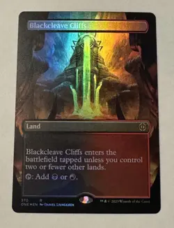 MTG Blackcleave Cliffs (Borderless) Phyrexia: All Will Be One Foil LP - Image 1